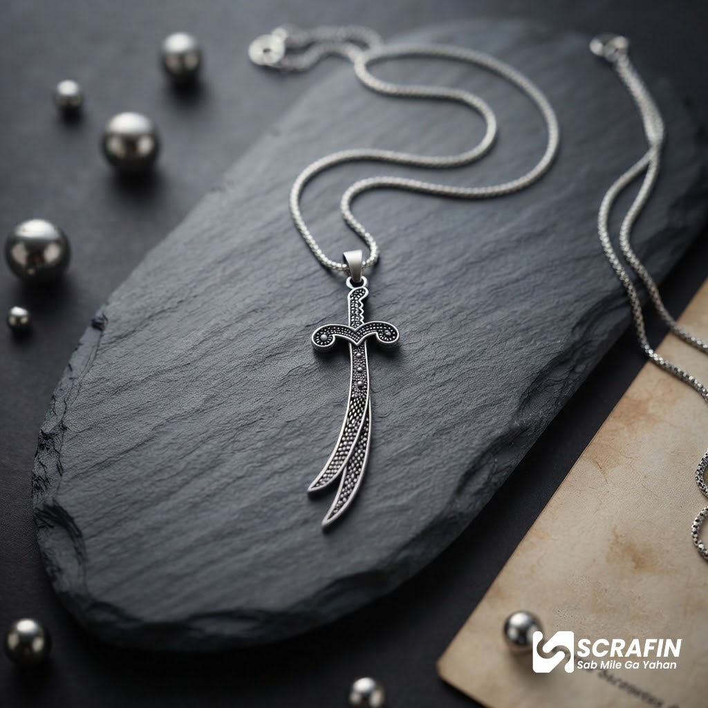 La-Fateh Illa Ali Zulfiqar Sword Pendant Necklace