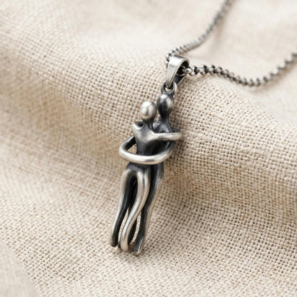 Gold Plated Hug Couple Necklace