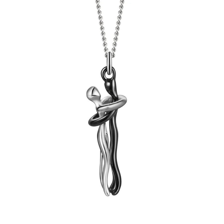 Gold Plated Hug Couple Necklace