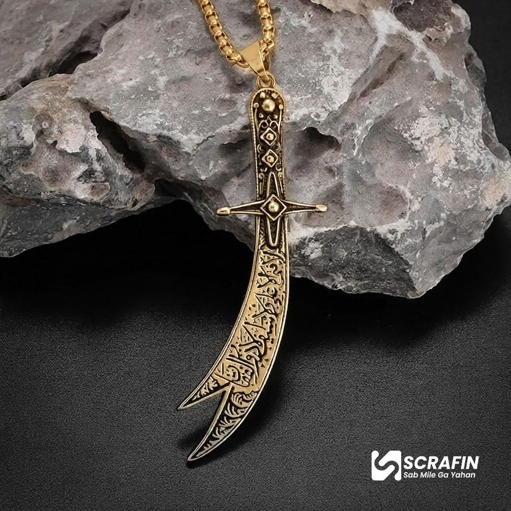 La-Fateh Illa Ali Zulfiqar Sword Pendant Necklace